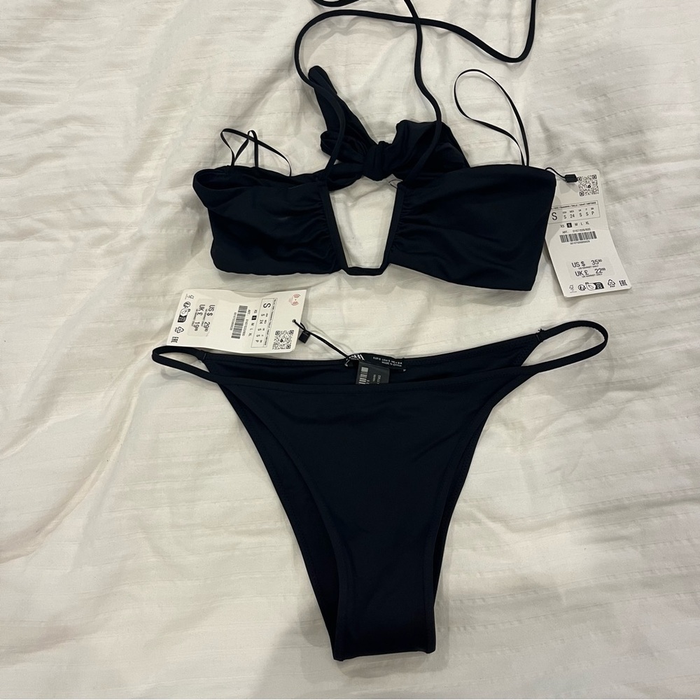 Zara black two piece bikini